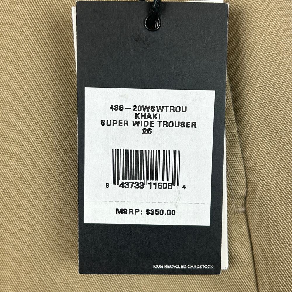 Re/Done Khaki Super Wide Trouser Pant 32" Inseam 436-20WSWTROU Women's Size 26 - Picture 4 of 9